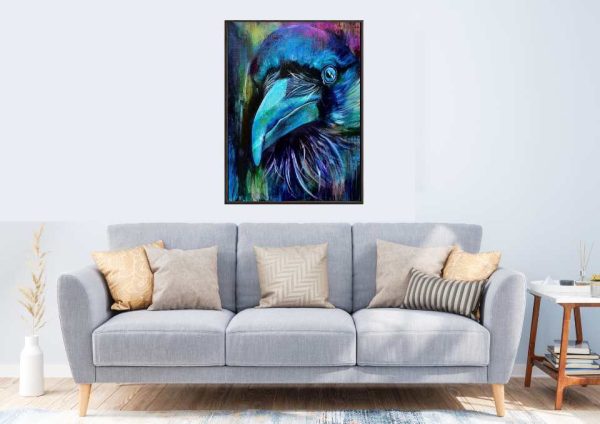 Watcher in Twilight Hues – A Mesmerising Crow in Twilight Tones - Image 2